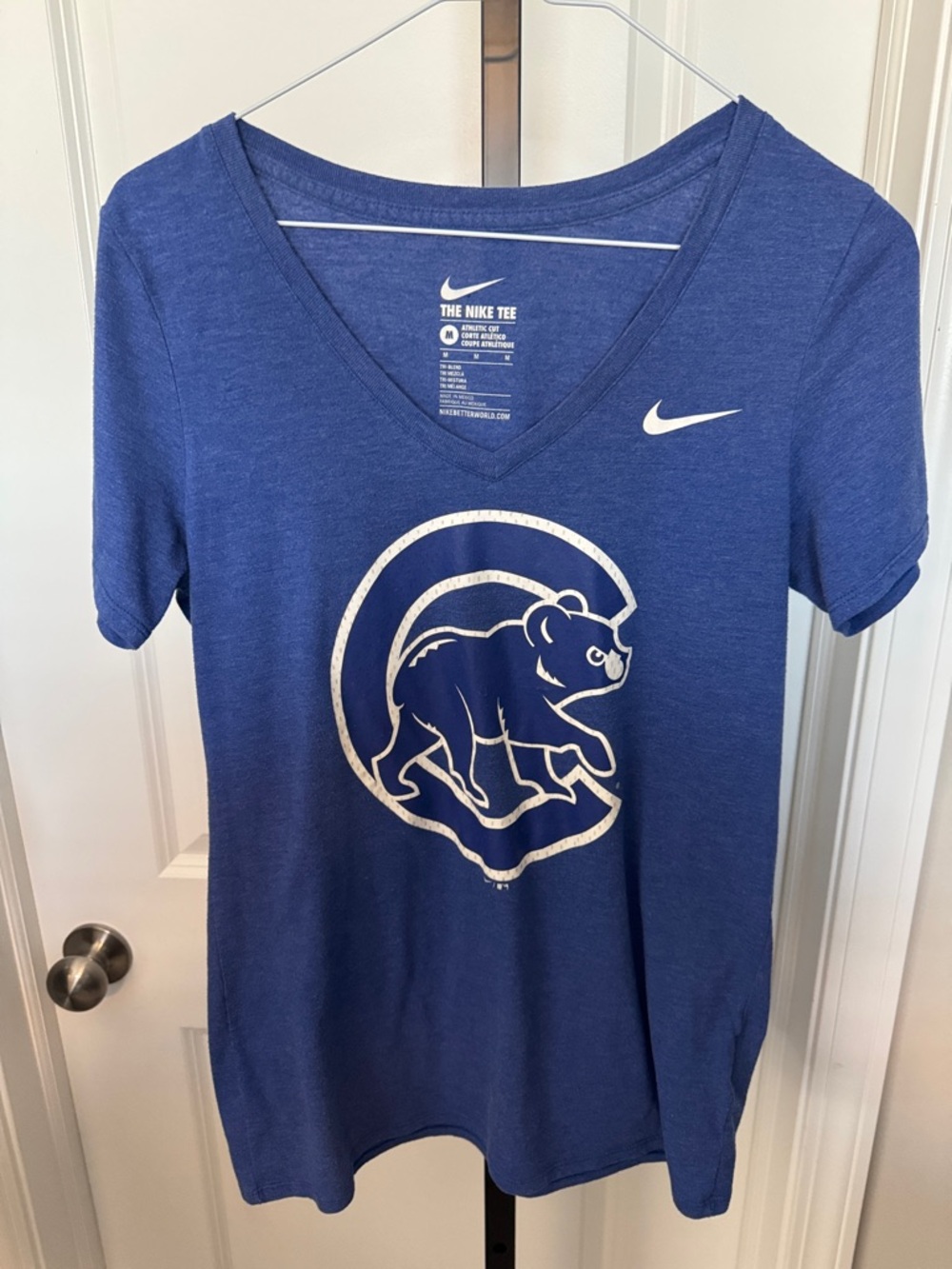 Nike Royal Blue V-Neck Cubs Bear Graphic Tee